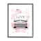 Stupell Industries Retro Pink Typewriter Love Text Paint Splash in Black Frame Wall Art